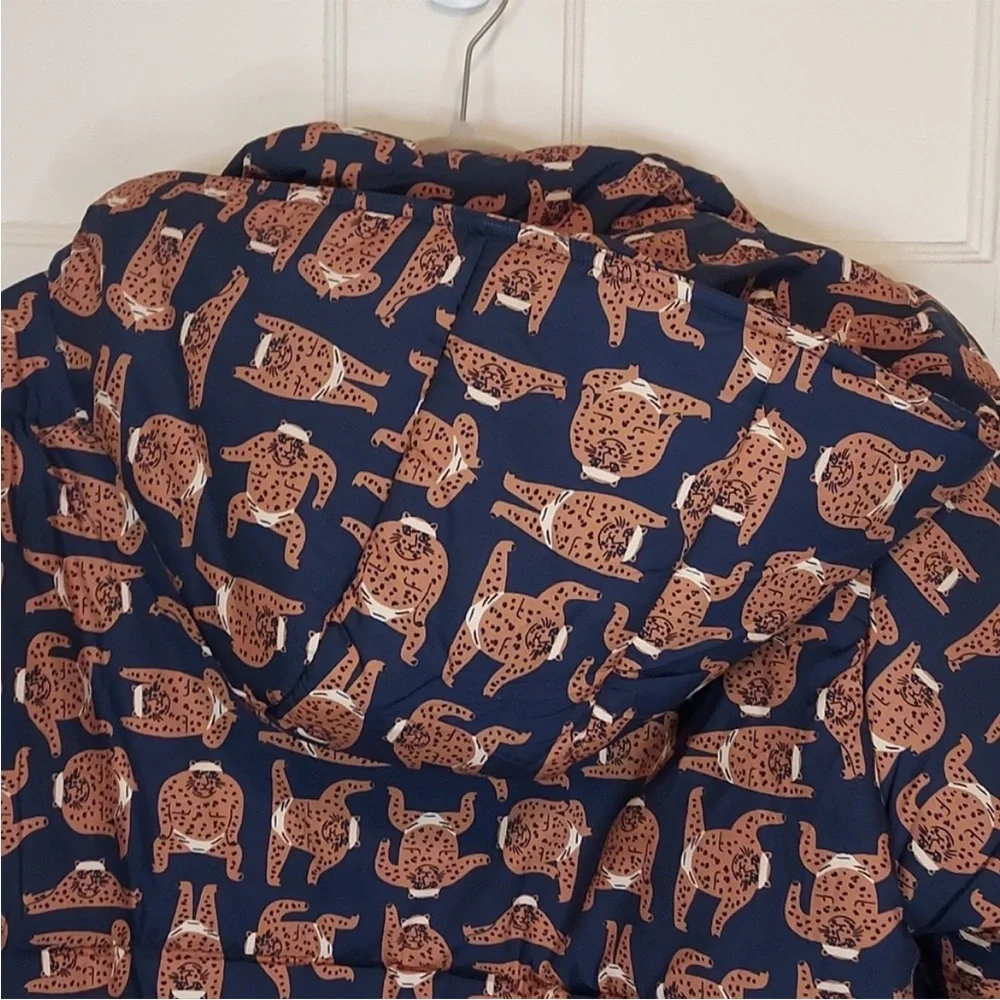 Compania Fantastica Sumo Cat Print Puffer Coat size Large - Picture 14 of 16
